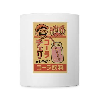 Retro Japanese Cherry Cola Poster - Tasse - Weiß - Vorne