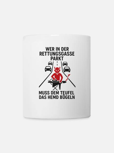 Teufel in der Rettungsgasse: Parking - Mug - white