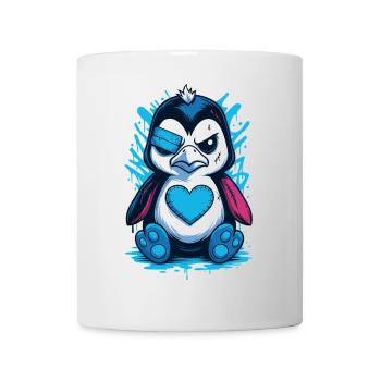 Punk Pinguin Cartoon Herz Street Art Gothic - Tasse - Weiß - Vorne