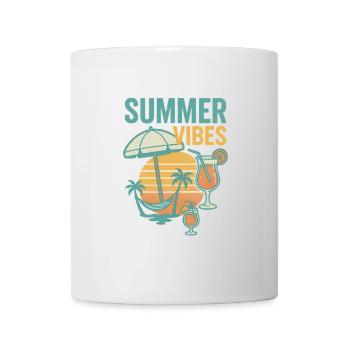 Summery Beach and Drink Motif - Mug - white - Front