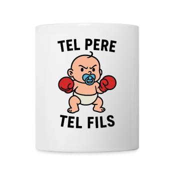 Baby boxer cartoon like father like son - Mug - white - Front
