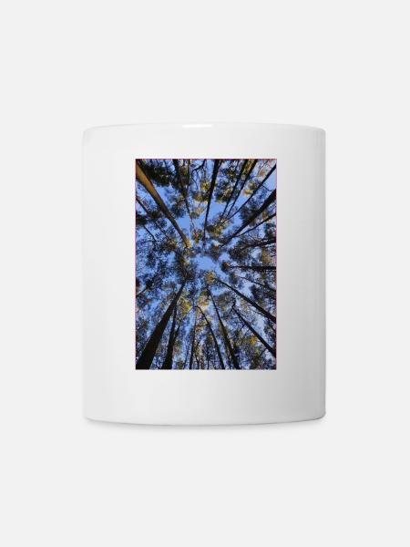 Entre le ciel et la cime des arbres – un regard vers le haut - Mug blanc - blanc
