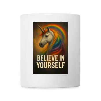 Believe in Yourself Unicorn Rainbow - Mug - white - Front