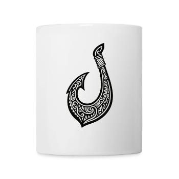 Hameçon Hei Matau - Tatouage Tribal Maori - Mug blanc - blanc - Devant