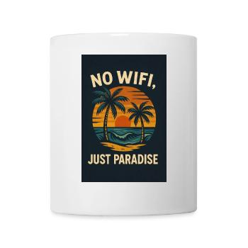 No Wifi, Just Paradise - Tasse - Weiß - Vorne