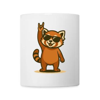 Roter Panda Rocker – Cooles Panda Jungtier - Tasse - Weiß - Vorne