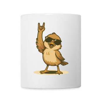 Moineau à bascule avec lunettes de soleil - Mug blanc - blanc - Devant