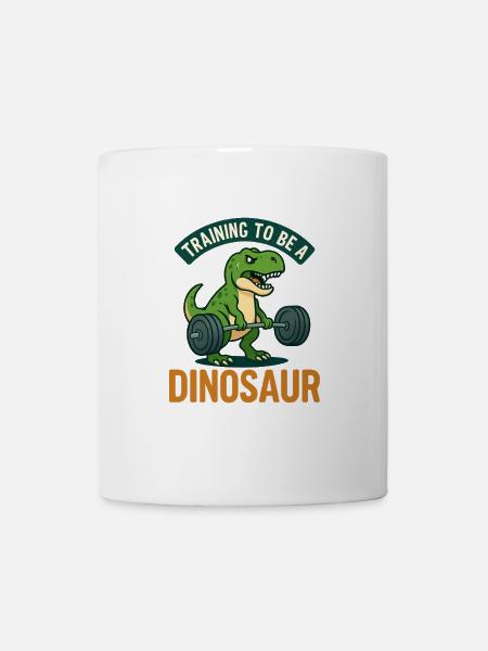 S’entraîner pour devenir un dinosaure 🏋️🦖 - Mug blanc - blanc