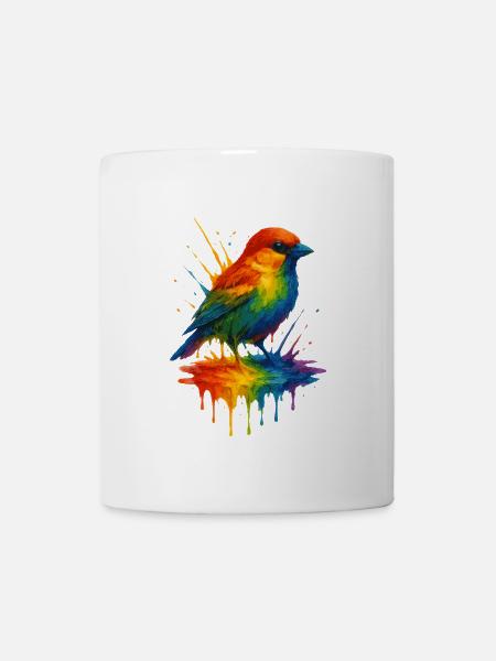 Ulmer Regenbogen SPATZ - Tasse - Weiß