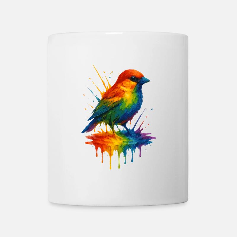 Ulmer Regenbogen SPATZ - Tasse - Weiß