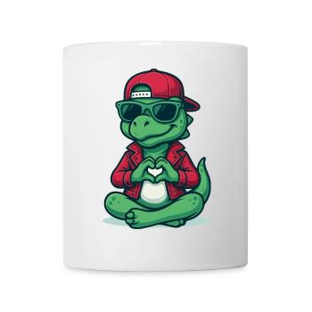 Vibrations de cœur de dinosaure - Mug blanc - blanc - Devant