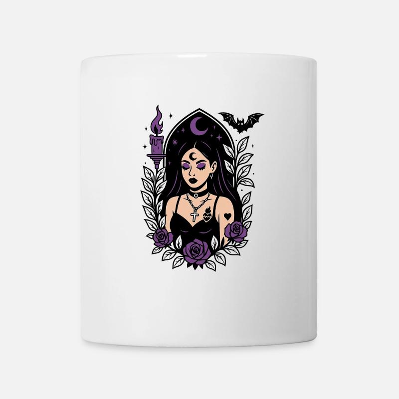 Sorcière gothique violette - Mug blanc - blanc