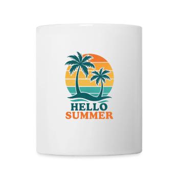 Strand mit Palmen und Sonnenuntergang - Tasse - Weiß - Vorne