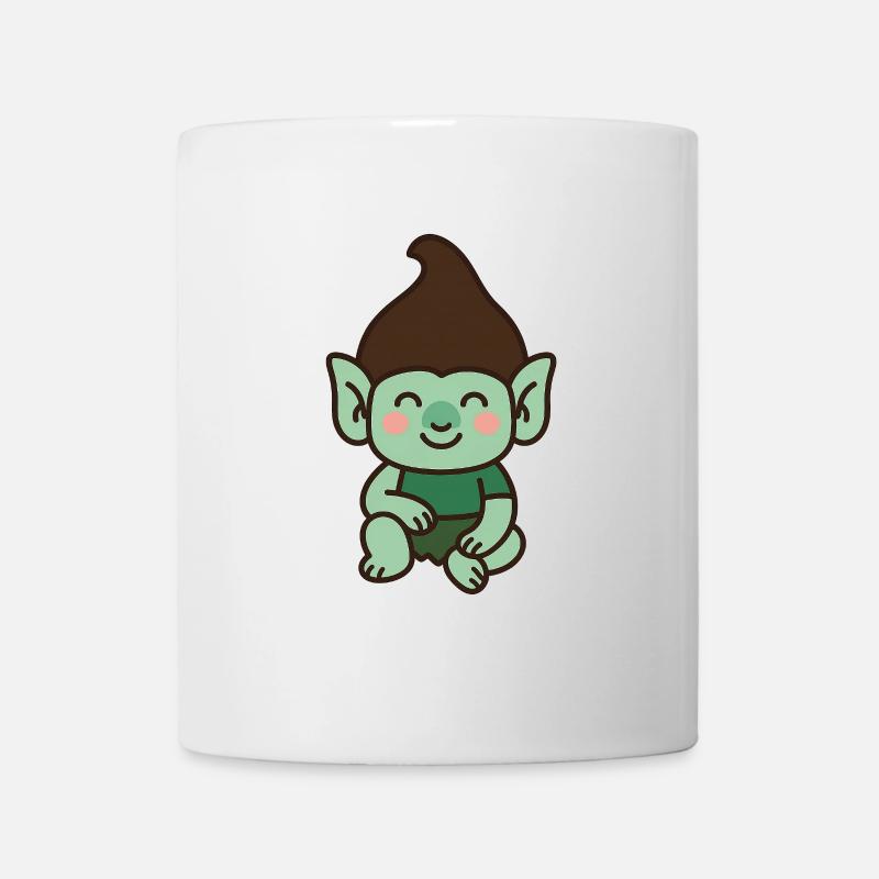 Niedlicher Troll – Kawaii-Stil - Tasse - Weiß