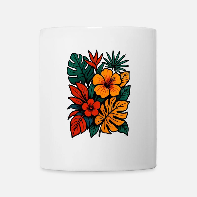 Tropischer Blütenrausch - Tasse - Weiß