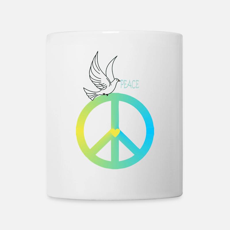 Peacezeichen Friedenstaube - Tasse - Weiß