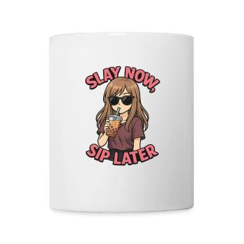 Slay now, sip later - Bubbletea und Anime Style - Tasse - Weiß - Vorne