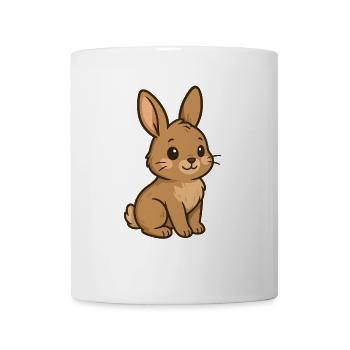 Lapin câlin dessin animé coeur oreilles - Mug blanc - blanc - Devant