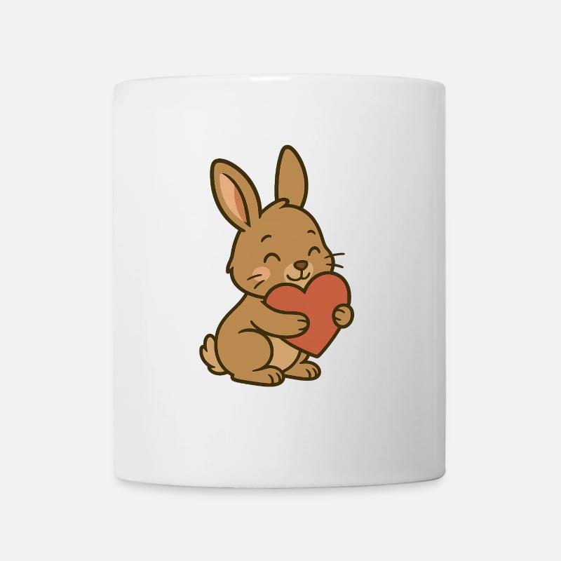 Coeur de lapin câlin - Mug blanc - blanc