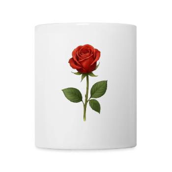 Rote Rose Kunstmotiv Druck - Tasse - Weiß - Vorne
