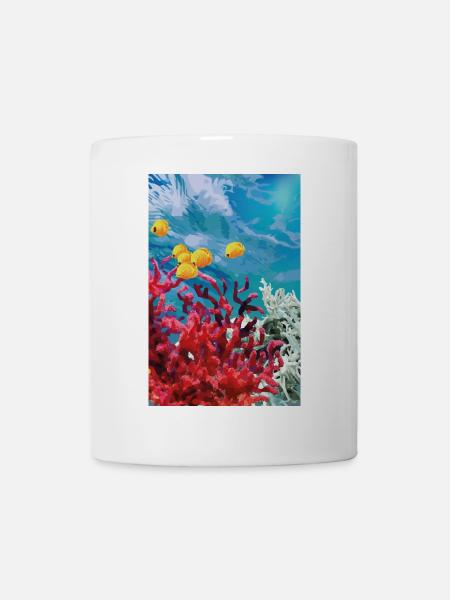 Lebendige Korallenriff Unterwasserwelt - Tasse - Weiß
