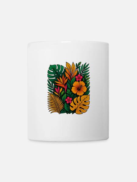 Goldene Blüte - Tasse - Weiß