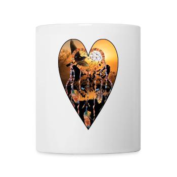 Loup sauvage et libre cœur nature - Mug blanc - blanc - Devant