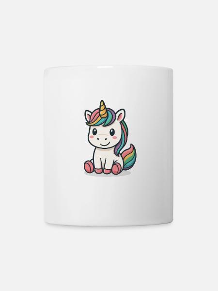 Pastell Unicorn Regenbogenmähne - Tasse - Weiß