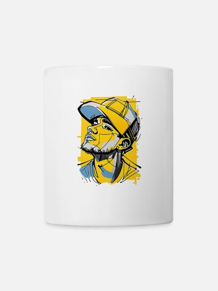 Caractère hip-hop élégant - Mug blanc - blanc