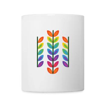 Regenbogenblatt-Design im lebendigen Stil - Tasse - Weiß - Vorne