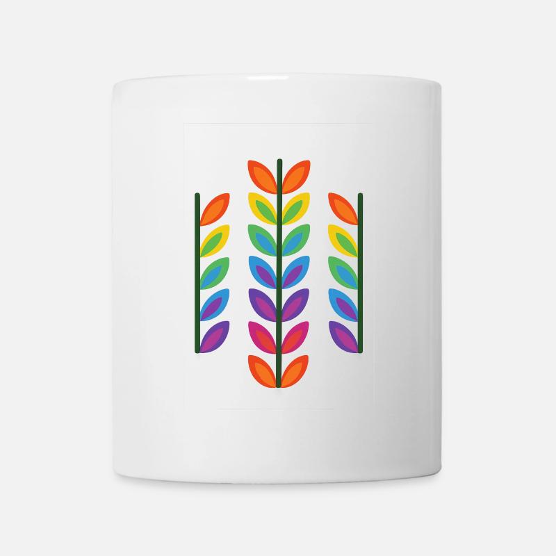 Rainbow leaf design in vibrant style - Mug - white