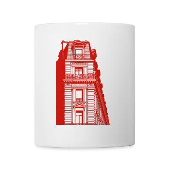 Urbane Fassade im Retro-Stil - Tasse - Weiß - Vorne