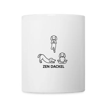 Dackel Dachshund Yoga Line Art cute süß zen pose - Tasse - Weiß - Vorne