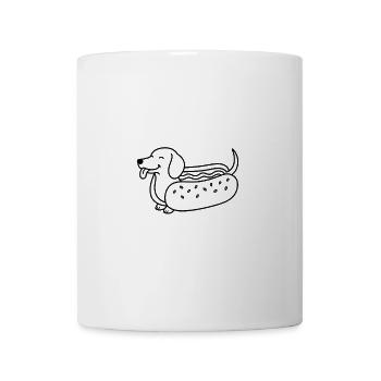 Dackel Dachshund Hot Dog Line Art - Tasse - Weiß - Vorne