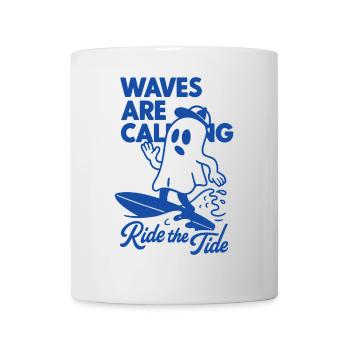 Ride the Tide - Surfing Ghost - Mug - white - Front