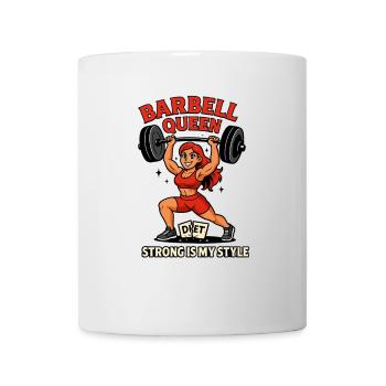 Barbell Queen Gym Girl Power Fitness Workout - Mug - white - Front
