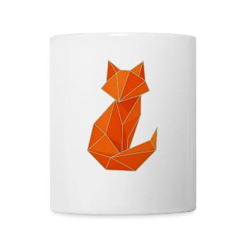 Geometrischer Fuchs - Stilvolles Origami-Design - Tasse - Weiß - Vorne