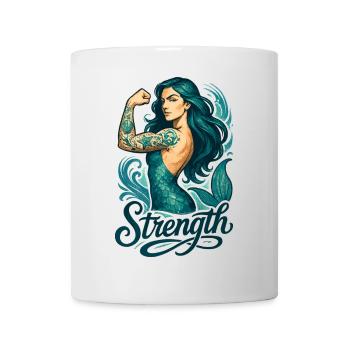 Starke Meerjungfrau Nixe Wasserfrau Geschenk - Tasse - Weiß - Vorne