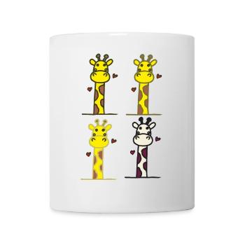Playful Giraffes with Heart Motifs - Mug - white - Front