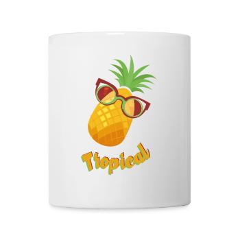 Tropische Ananas mit Sonnenbrille - Tasse - Weiß - Vorne