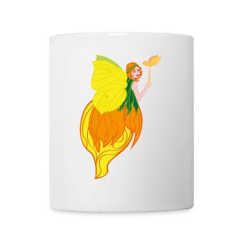Conception féerique avec des ailes de fleur et du feu - Mug blanc - blanc - Devant