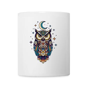 Mystical owl constellation at night - Mug - white - Front