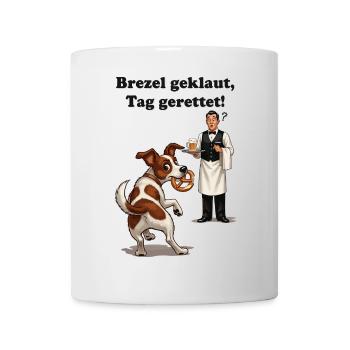 Bretzel volé, journée sauvée ! - Mug blanc - blanc - Devant