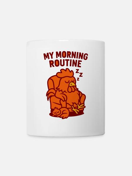 Lazy Morning Routine - Tasse - Weiß