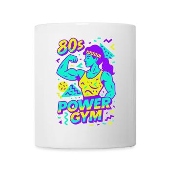 80s Power Gym / Strong Woman - Tasse - Weiß - Vorne