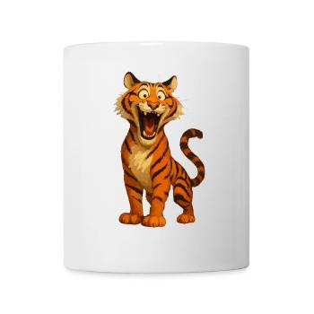 Tigre de dessin animé drôle – Bande dessinée drôle - Mug blanc - blanc - Devant