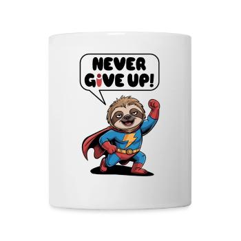 Never give up faultier - Tasse - Weiß - Vorne
