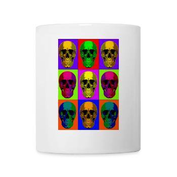 Color Skulls – Deadly Pop Art, Tot, aber trendy - Tasse - Weiß - Vorne