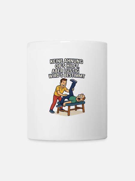 Dicton de physio : Aucune idée si ça aide drôle - Mug blanc - blanc