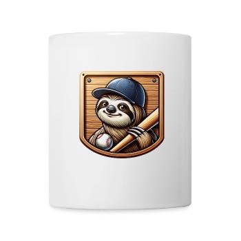 Conception de baseball sport Cool Sloth Pitcher - Mug blanc - blanc - Devant